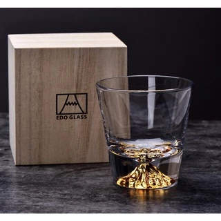 富士山杯威士忌杯精緻木盒包裝送禮自用兩相宜/玻璃杯 威士忌杯 厚底杯 酒杯