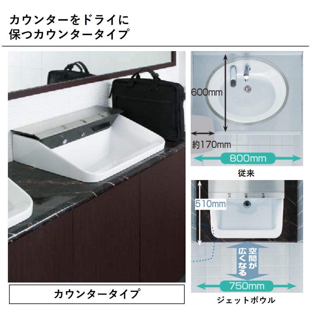 多機能洗面器 ジェットボウル カウンタータイプ LIXIL(INAX) 器(洗面器・手洗器) 【通販モノタロウ】