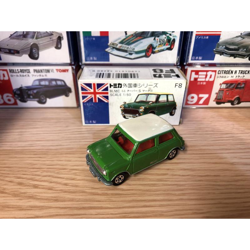 Tomica 日本製 藍盒 no. F8 BLMC MINI COOPER S MK-III 草綠色 稀有 絕版