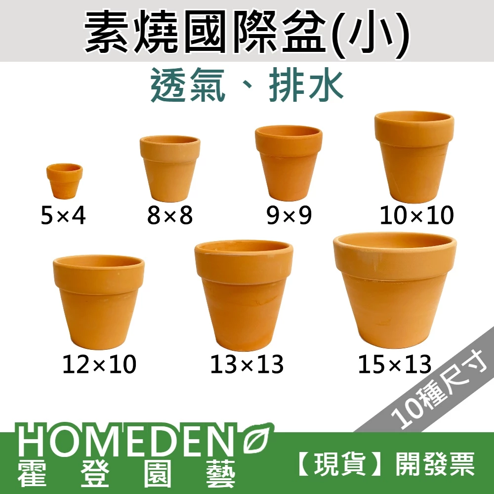 HOMEDEN霍登園藝素燒國際盆，紅瓦盆有孔，多肉透氣排水用