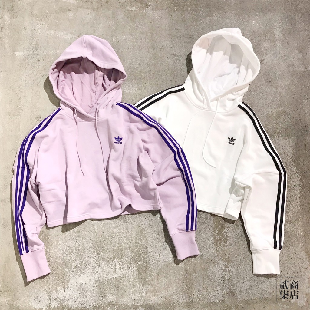Adidas cropped hoodie lila sale