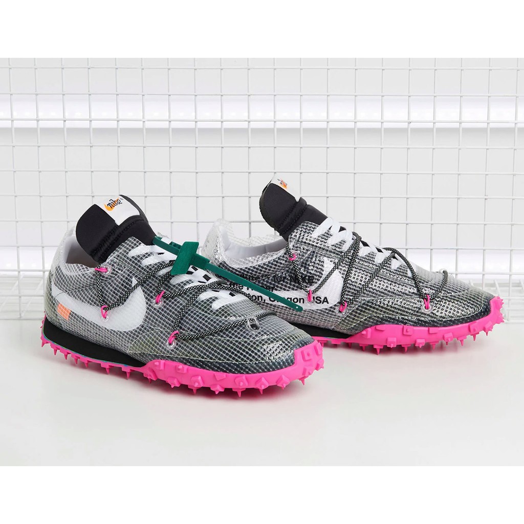 [Butler] 現貨優惠 OFF-WHITE x Nike Waffle Racer 女版 黑粉 CD8180-001