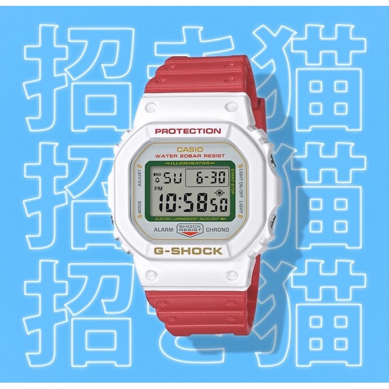 CASIO G-SHOCK 招財貓DW-5600TMN 白紅新年限定販售款| 蝦皮購物