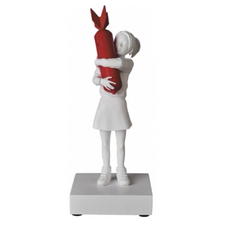 同款班克西banksy 抱炸彈女孩Bomb Hugger 擁抱和平多色款雕塑擺件街頭
