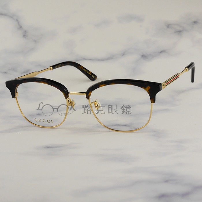 LOOK路克眼鏡】GUCCI 光學眼鏡琥珀金眉架GG0590OK 003 | 蝦皮購物