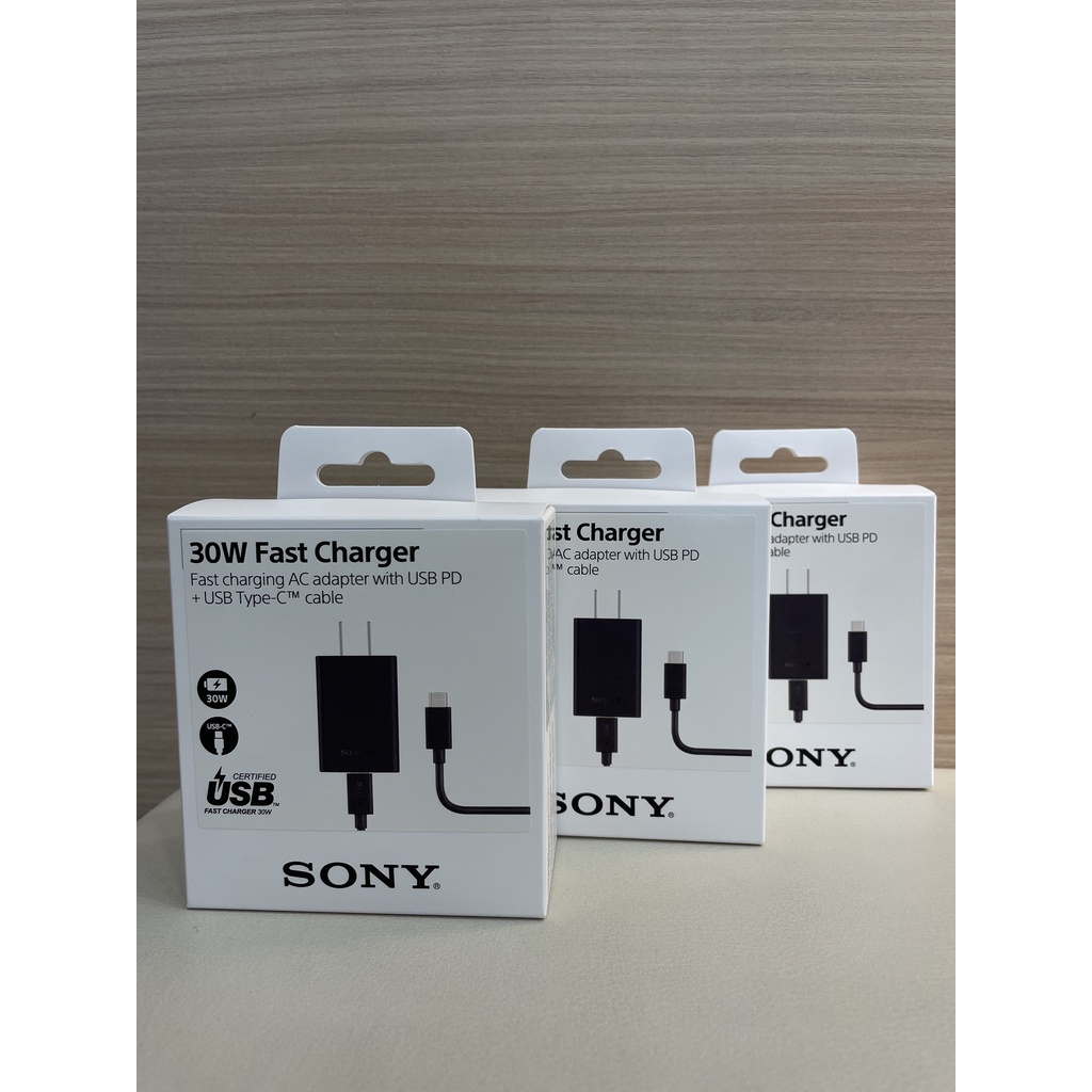 SONY 原廠盒裝 30W 快速充電器 XQZ-UC1 ( 旅充頭+ Type C傳輸線 ) UCB20 | 蝦皮購物