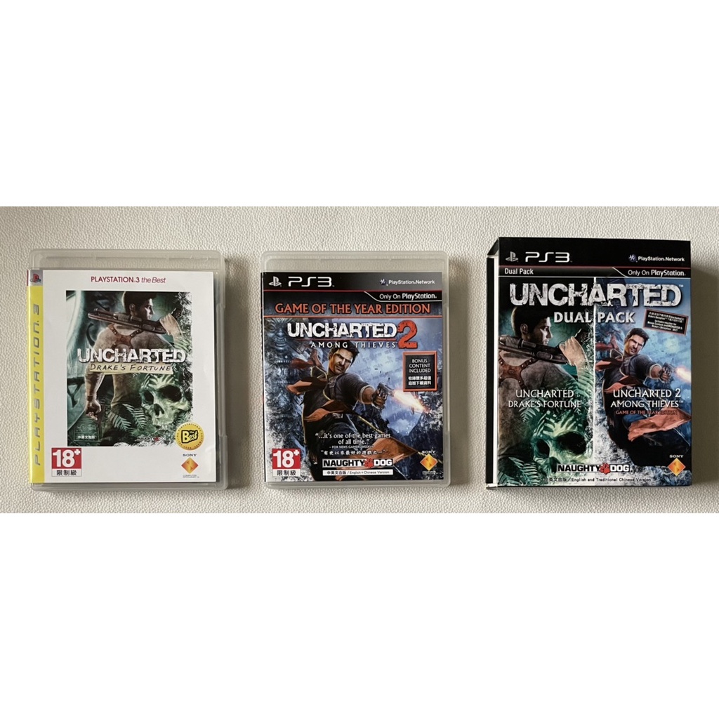 哇！東西］PS3 秘境探險精裝版UNCHARTED DUAL PACK 遊戲光碟超值品