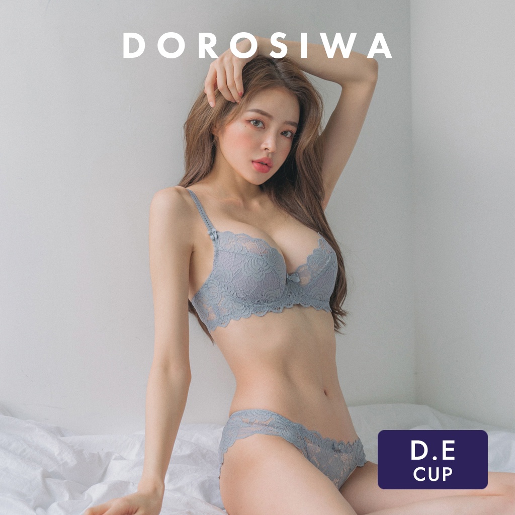 DOROSIWA 性感透視緹花蕾絲內衣褲組DE罩杯法式優雅蝴蝶結女性内衣褲(4色) | 蝦皮購物