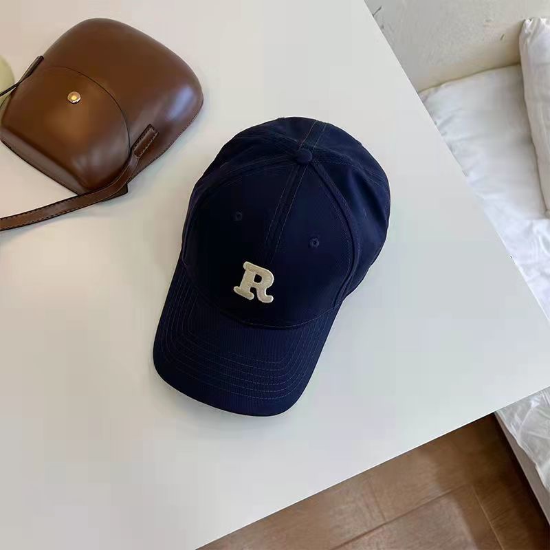 新款 帽子 R字母 棒球帽 女 春夏季 刺繡 顯臉 小百搭 網紅 棕色 鴨舌帽 刺繡帽子 春夏潮流 | 蝦皮購物