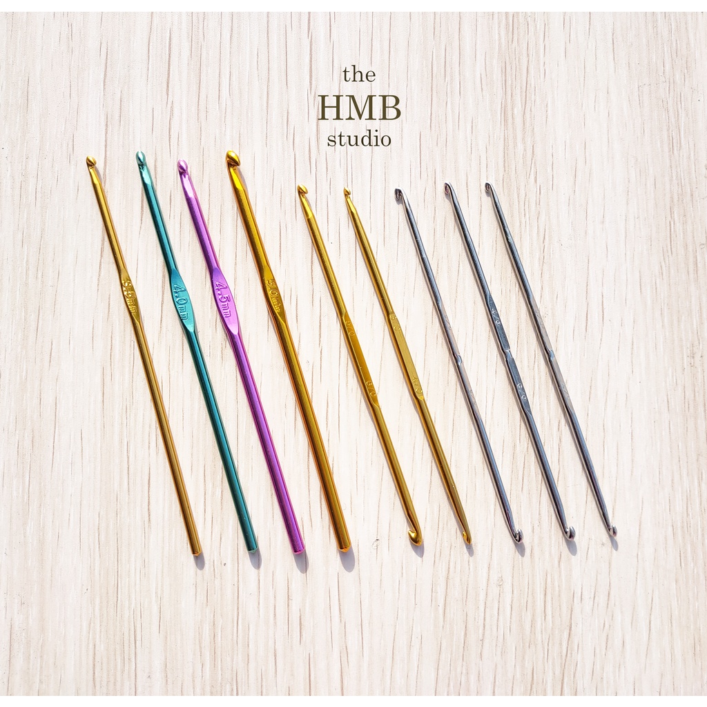 the HMB studio 鋁製勾針 雙頭鉤針 金屬鉤針 鉤針 勾針 DIY手工 編織工具 手作工具 毛線 帽子 包包 | 蝦皮購物