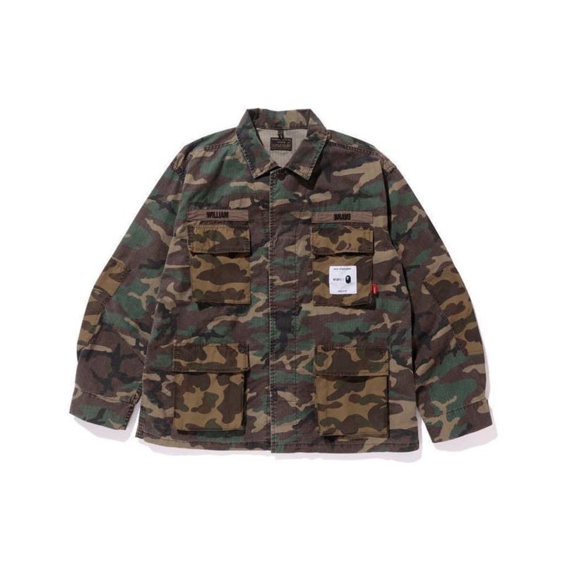 WTAPS 17AW JUNGLE LS / SHIRT. COTTON. RIPSTOP. CAMO BAPE 襯衫