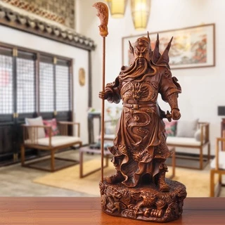 旧家蔵出 紫檀木 關公·關帝 關羽 彫刻 時代物 置物 インテリア 家具