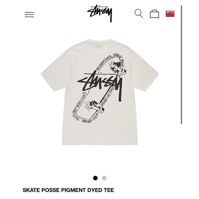 代購STUSSY SKATE POSSE PIGMENT DYED TEE 滑板造型潮流短袖T恤嗚嗚