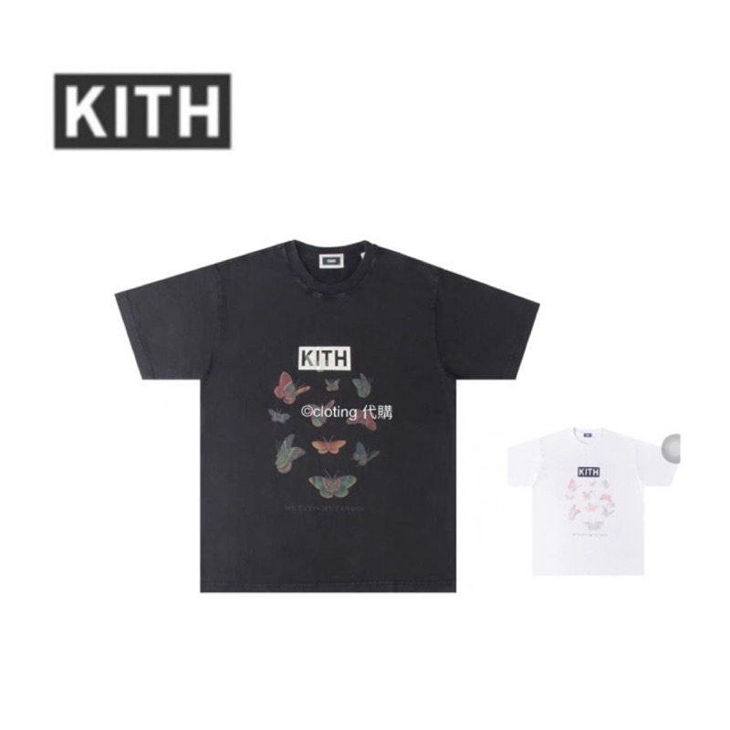 🇺🇸 KITH 21SS BUTTERFLY VINTAGE t恤蝴蝶彩蝶滑板新款水洗短袖潮流