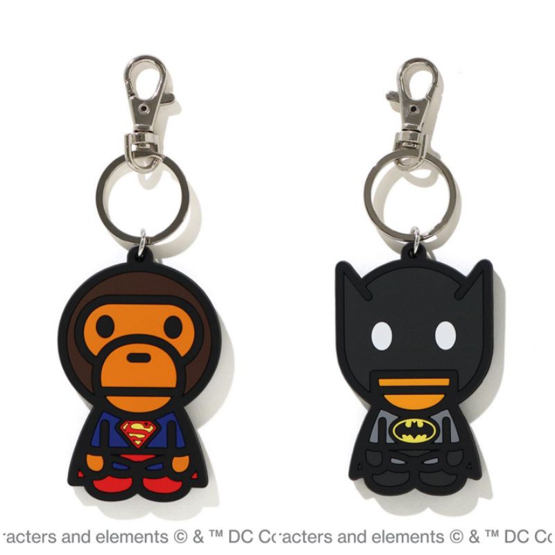 21SS BAPE × DC BABY MILO SUPERMAN / BATMAN SILICON KEYCHAIN | 蝦皮購物