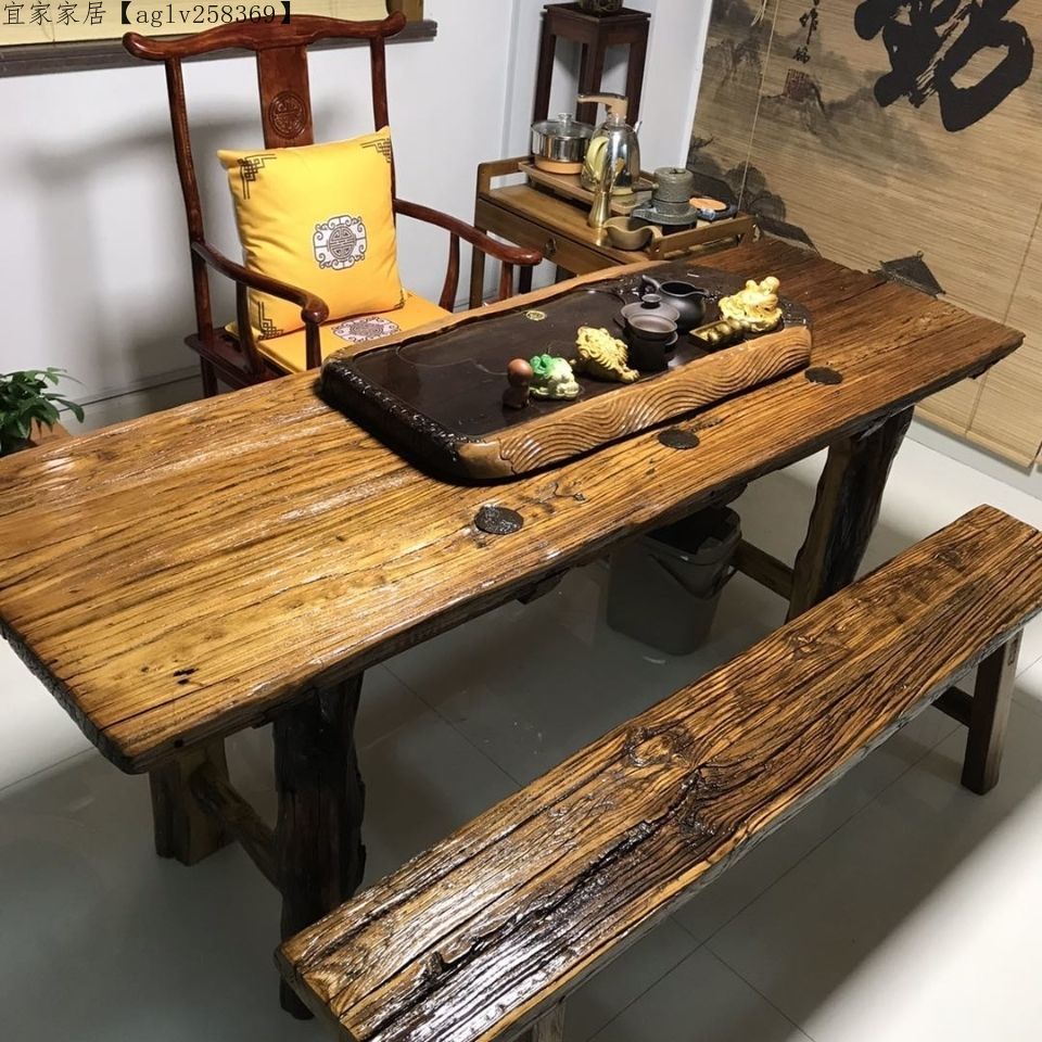 榆木板桌 舊木板 原木桌子【實木風】化板/復古/懷舊/民宿 吧檯茶桌 茶臺桌 實木桌子 | 蝦皮購物
