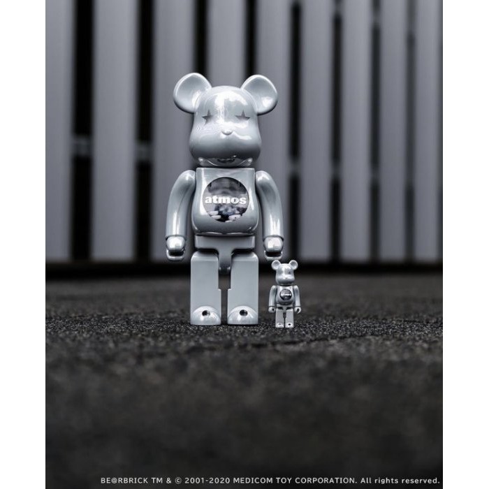 全新現貨BE@RBRICK ATMOS WHITE CHROME 電鍍銀100％ ＆ 400％ | 蝦皮購物