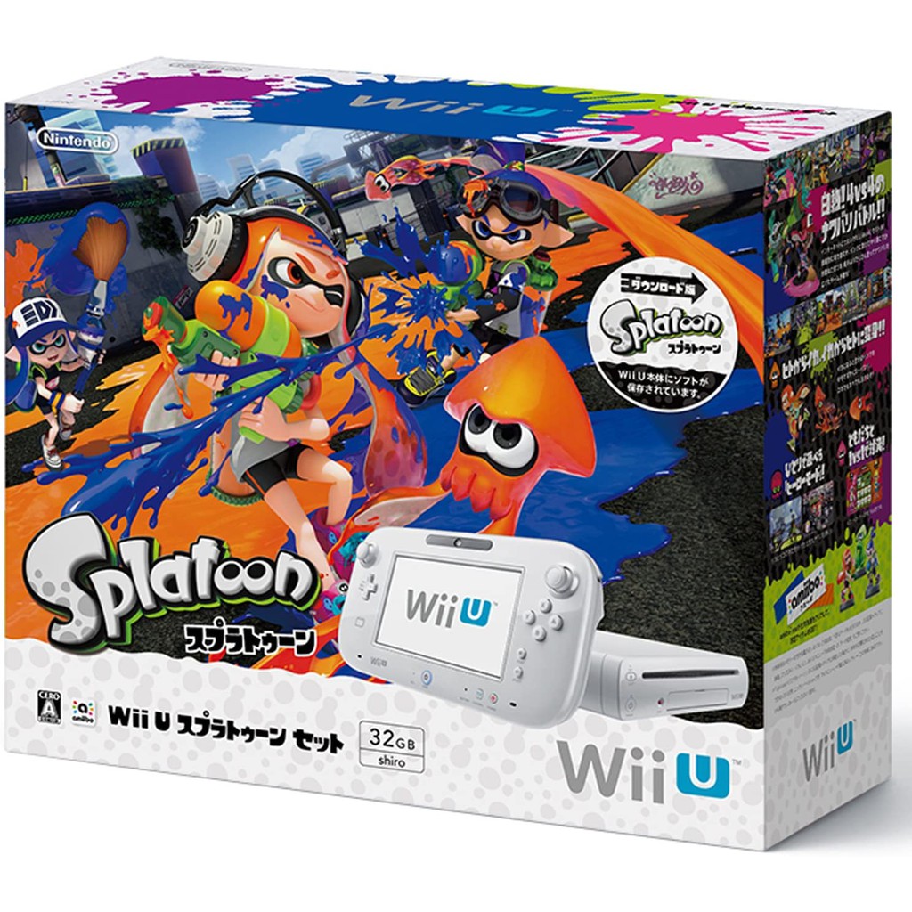 代購】近全新任天堂Nintendo Wii U 主機32GB Splatoon 同捆組日規機