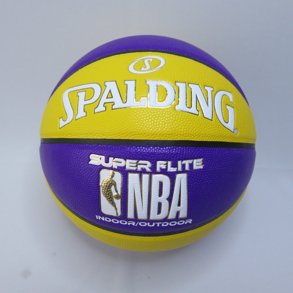 SPALDING NBA SUPER FLITE系列合成皮七號籃球SPA76658 黃X紫【iSport愛