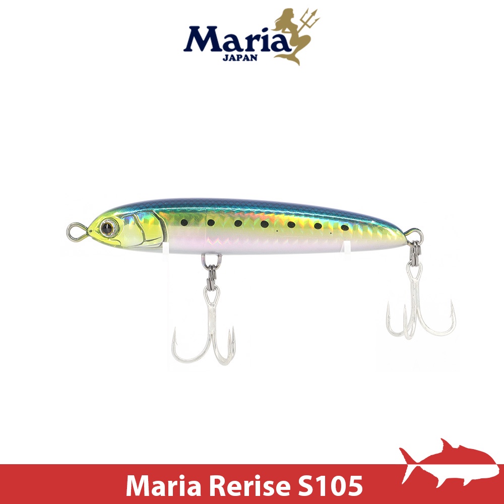Leurre Coulant Maria Rerise S105 40g – Pencil Pour Pêche En Mer, Couleur B48H, Avec Grelot