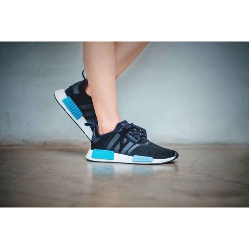 Adidas nmd r1 on sale black ice blue