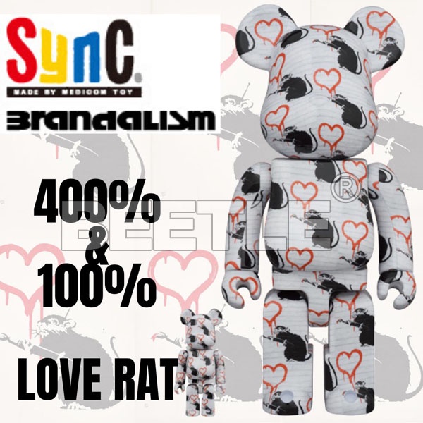 BEETLE BE@RBRICK LOVE RAT 愛老鼠BANKSY 班克斯庫柏力克熊100 400