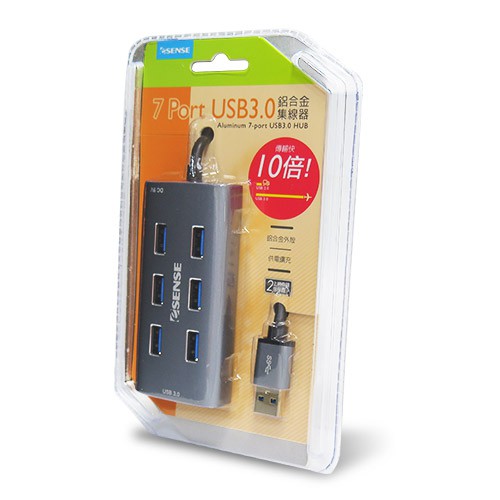 全新含發票~Esense 鋁合金 7 Port USB3.0 HUB USB3.0集線器 線長1公尺 | 蝦皮購物