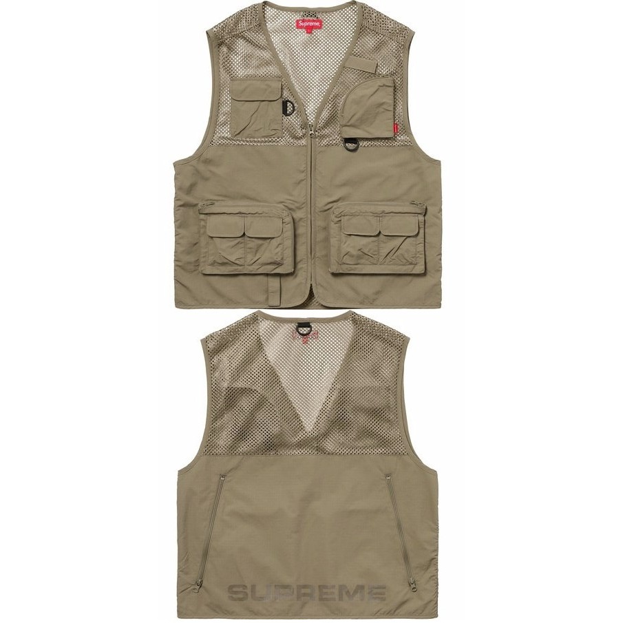 Supreme Mesh Cargo Vest 戰術背心釣魚背心綠色M號| 蝦皮購物