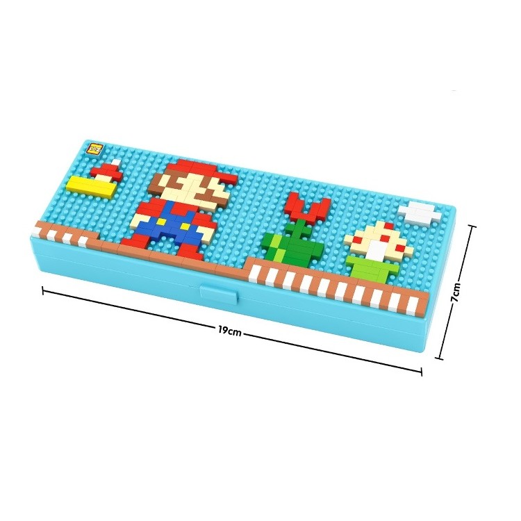 LOZ 積木 超級瑪莉 馬力歐 食人花 香菇 鉛筆盒 mario run 開學 禮物 DIY | 蝦皮購物