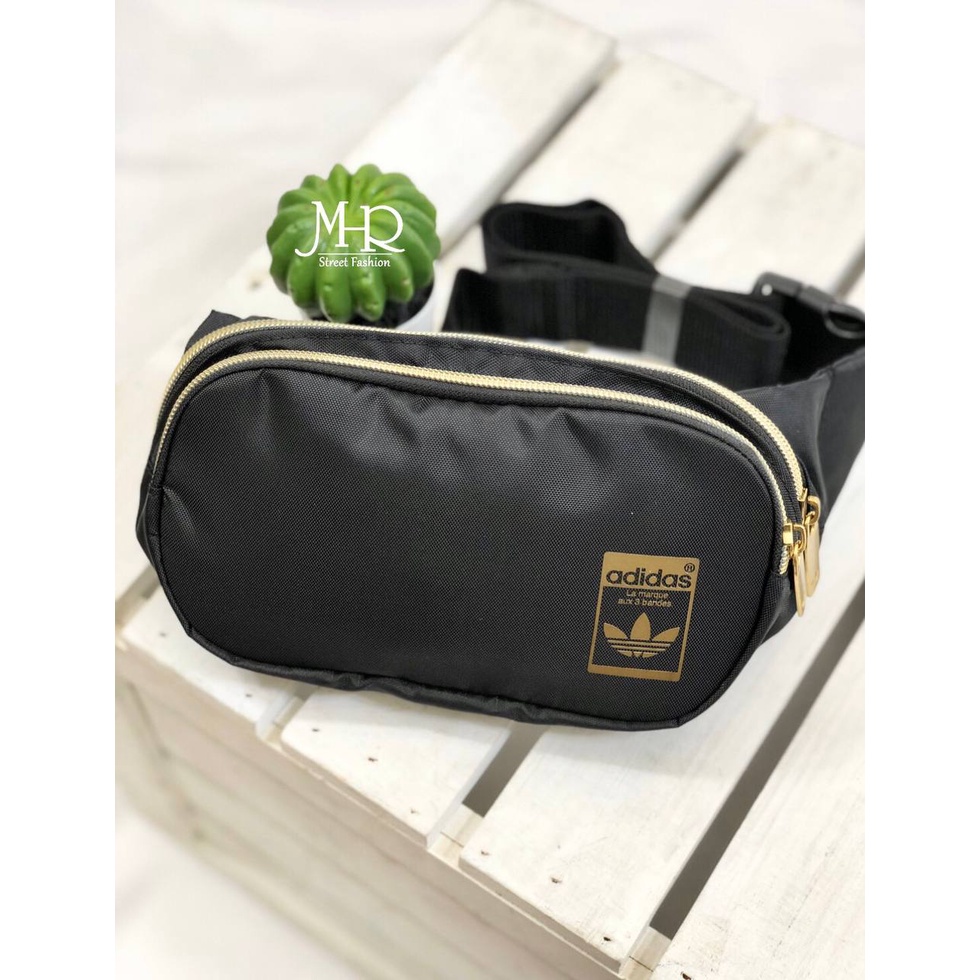 Adidas originals black 2025 & gold waist pack