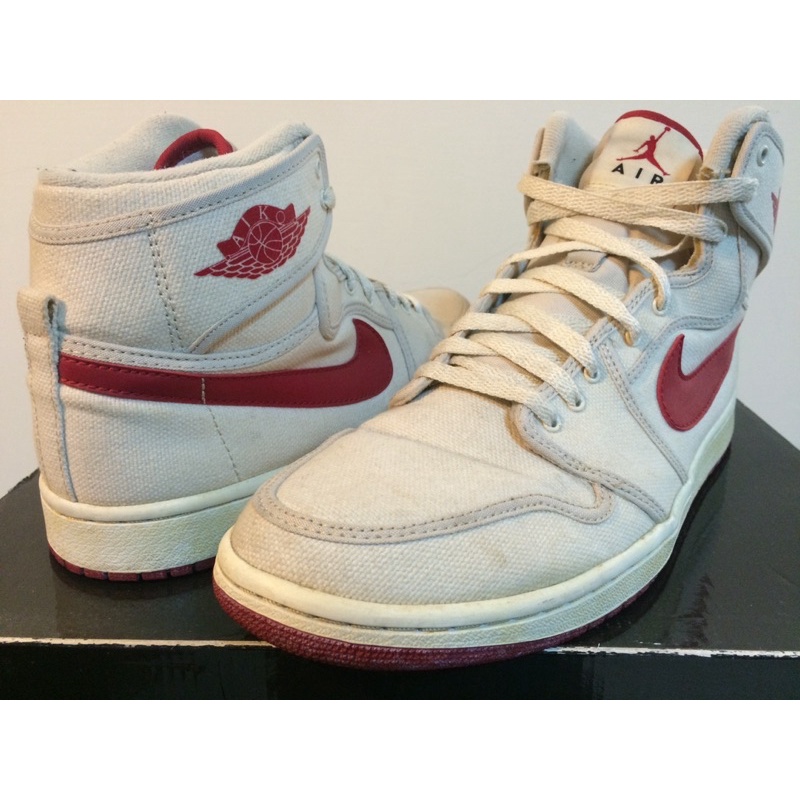 NIKE AIR JORDAN 1 RETRO KO HI 仿舊泛黃底米白紅第一代US10 OG AJKO