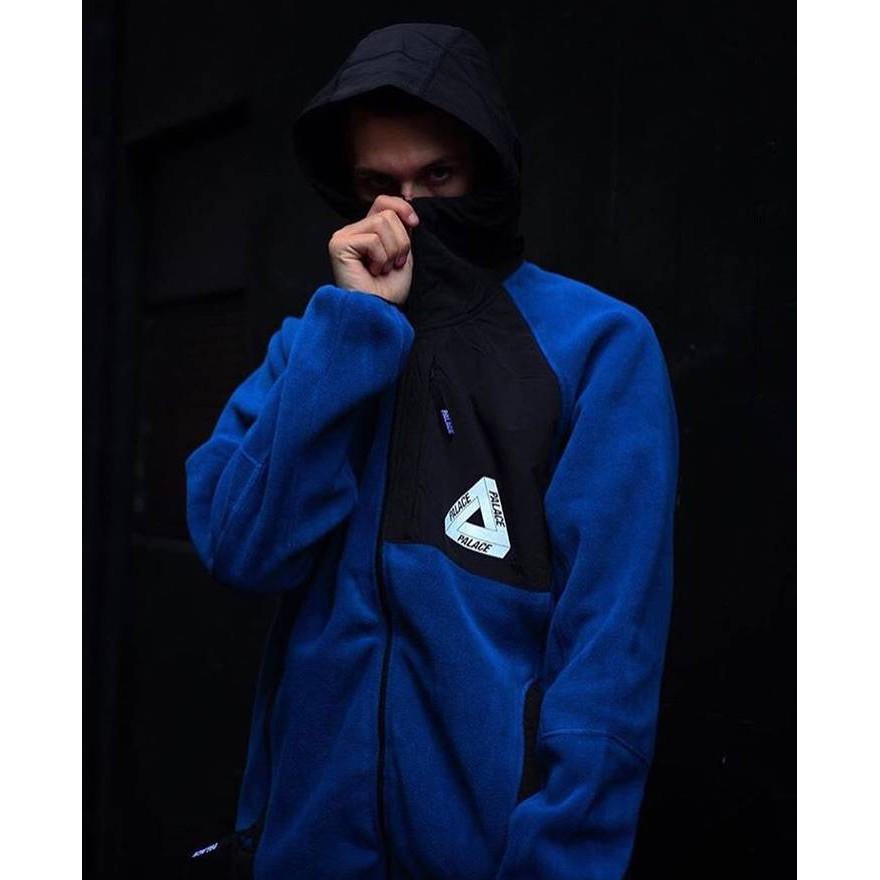 自售 二手 九成新 Palace S號 Polartec Fleece 藍黑 連帽外套 毛絨 抓毛 抓絨 jacket