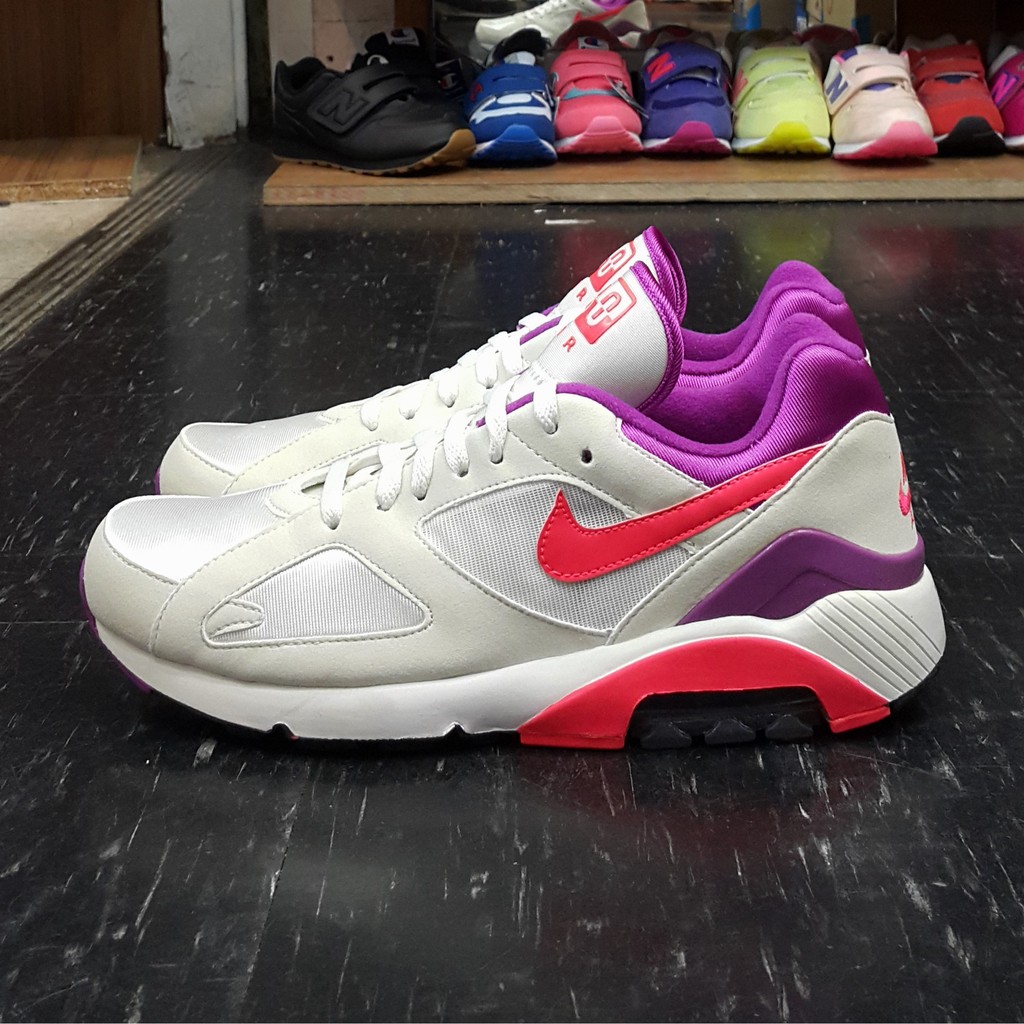 NIKE AIR MAX 180 白色米白色桃紅色復古氣墊慢跑鞋626960-165 | 蝦皮購物