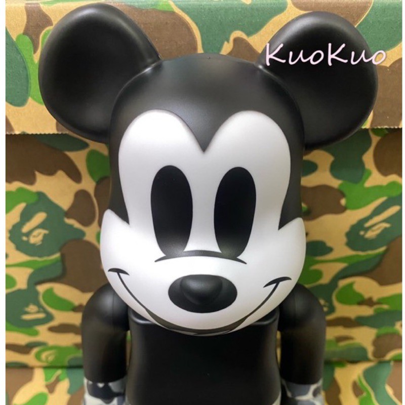 BE@RBRICK BAPE(R) MICKEY MOUSE MONOTONE Ver. 米奇 黑迷彩 400％