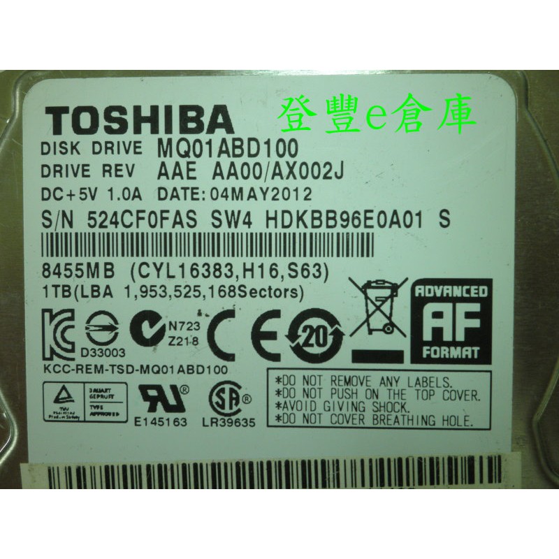 Toshiba mq01abd100 sale 1tb