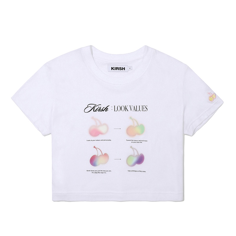 ★KIRSH★ Cherry Blur Graphic T-Shirt White CHERRY BLUR GRAPHIC T-SHIRT [WHITE] - KIRSH | 60% - Asian
