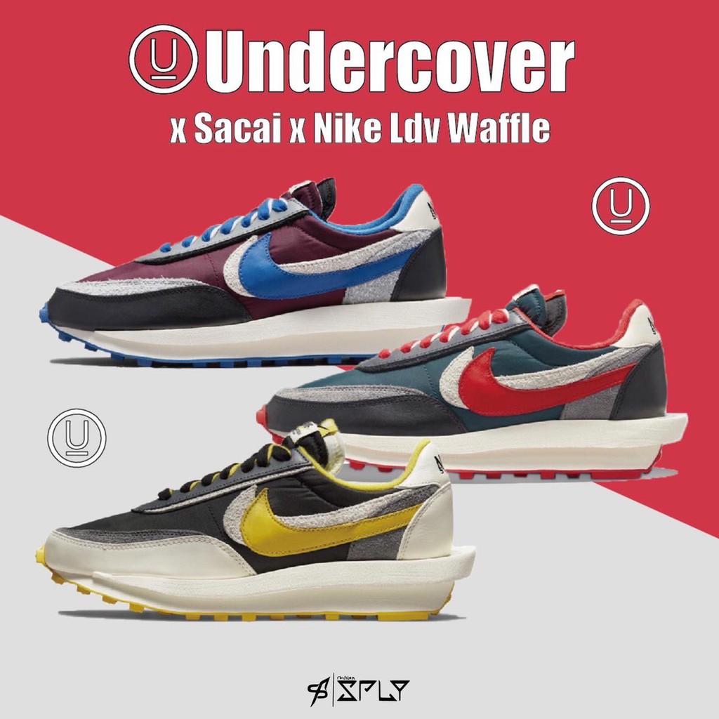 【Fashion SPLY】Undercover x Sacai x Nike LDV Waffle 黑藍/黑紅/黑黃