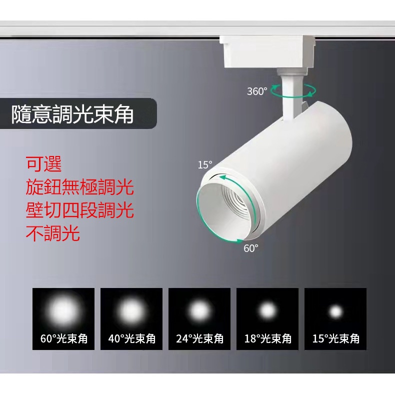 LED調焦COB軌道燈12W無極調光投射燈壁切分段調光軌道燈可隨意調焦光束角 | 蝦皮購物