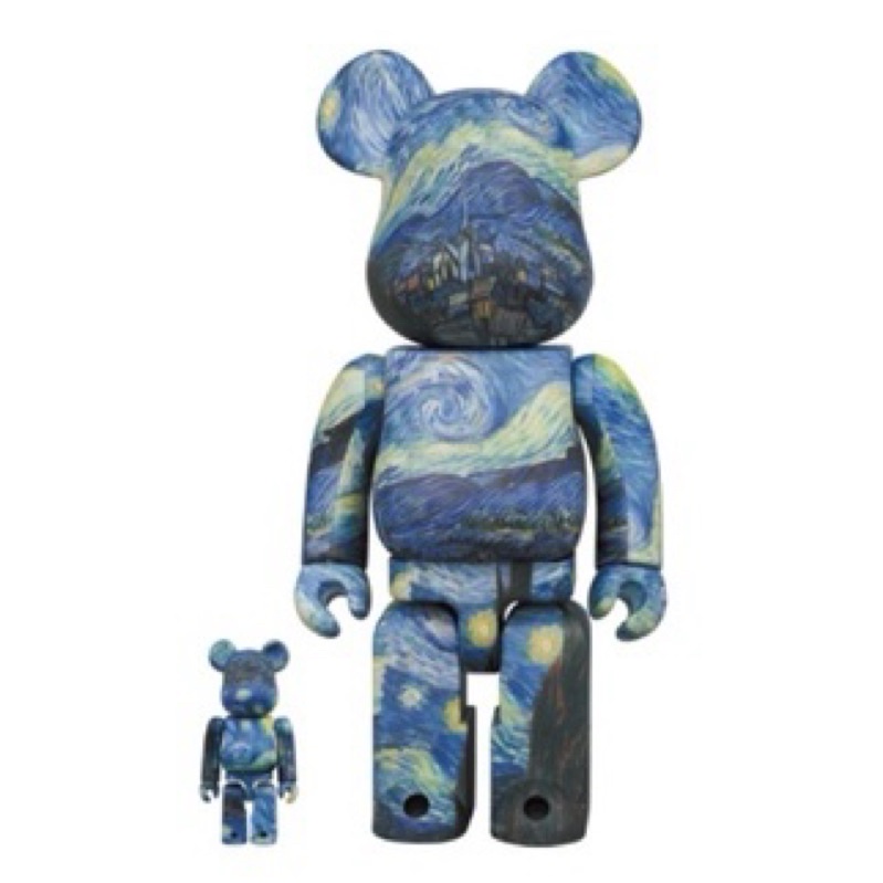 Be@rbrick 梵谷VanGogh 星夜MoMA 400%+100% 庫柏力克熊全新未拆封現貨