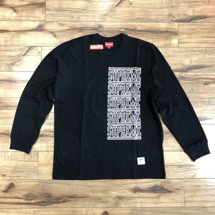 AirRoom全新正品現貨2018SS Supreme Stacked L/S Top 長袖長T LOGO