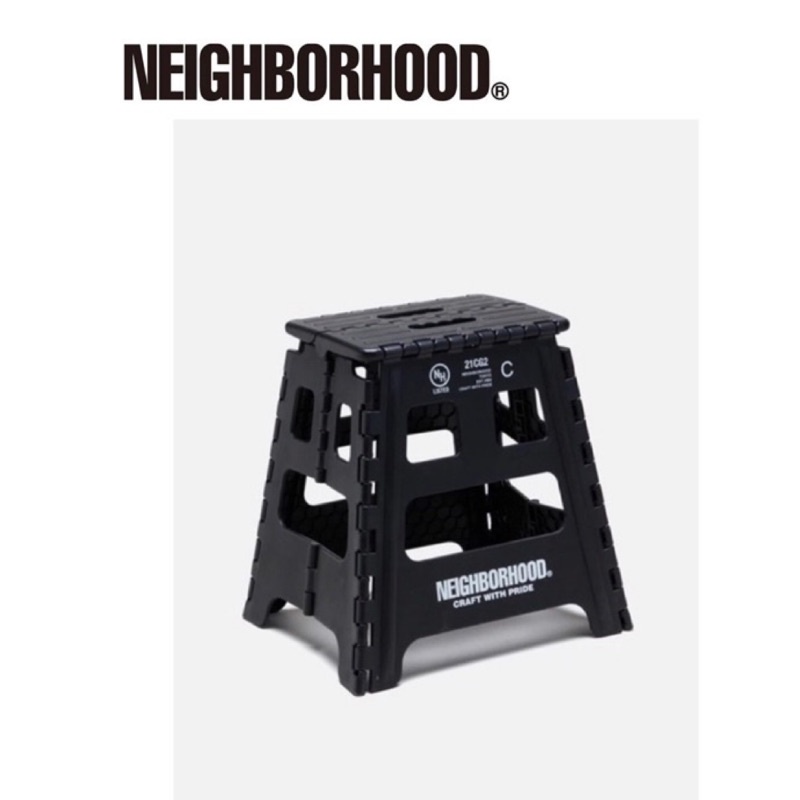 日本正品🇯🇵NEIGHBORHOOD CI P-STEPSTOOL NBHD椅黑色露營板凳21AW折疊