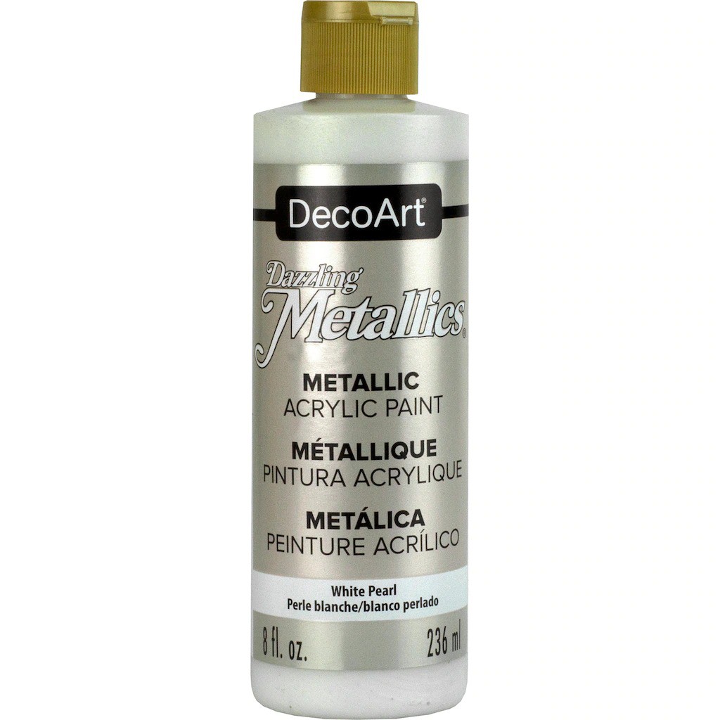 DecoArt Dazzling Metallics 2 oz. White Pearl Acrylic Paint DA117-3