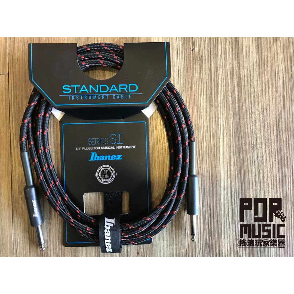 【搖滾玩家樂器】全新 Ibanez SI10-BW 10呎 雙直頭 編織 紅紋 導線 SI10 BW 多色可選 | 蝦皮購物