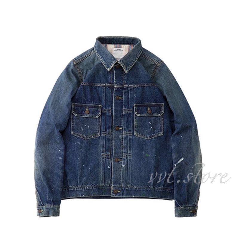 VISVIM 19SS 101 JKT JUMBO DMGD-1002 潑漆牛仔外套夾克| 蝦皮購物