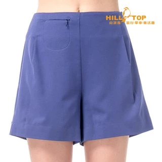 【Hilltop山頂鳥】女款抗UV超潑水褲裙S09F62深紫藍