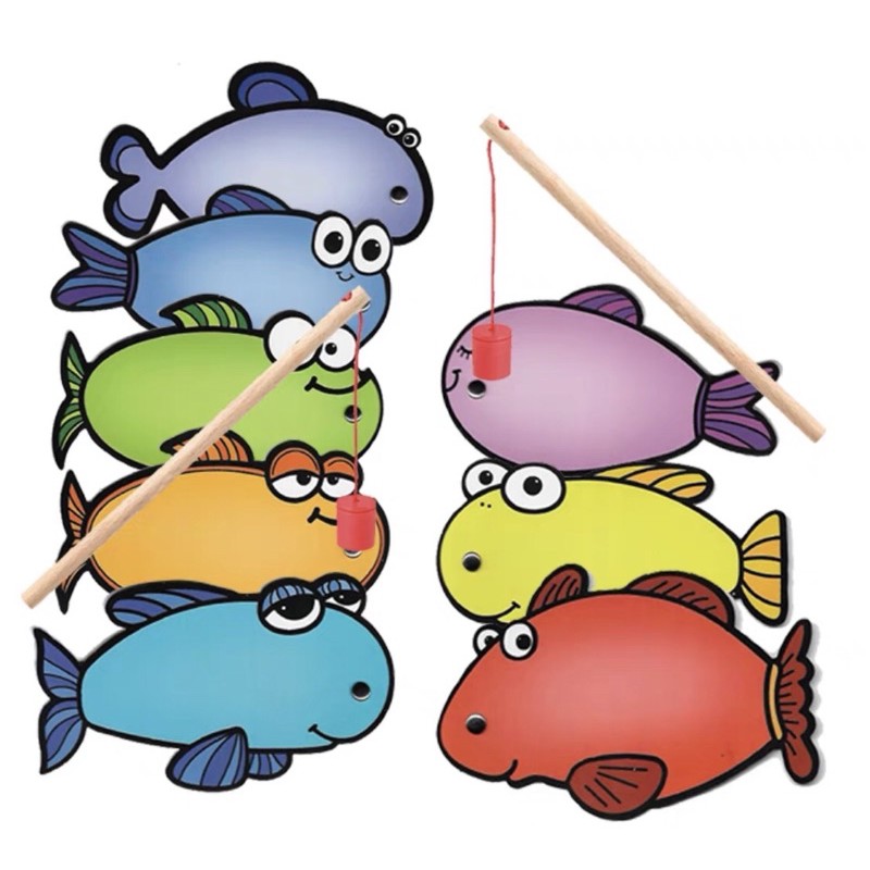 可擦寫釣魚教具組💜魚兒教具 (16隻魚+兩支釣竿)，釣魚桌遊，英文桌遊，顏色教學 顏色道具 磁性釣魚組 英文教具 | 蝦皮購物