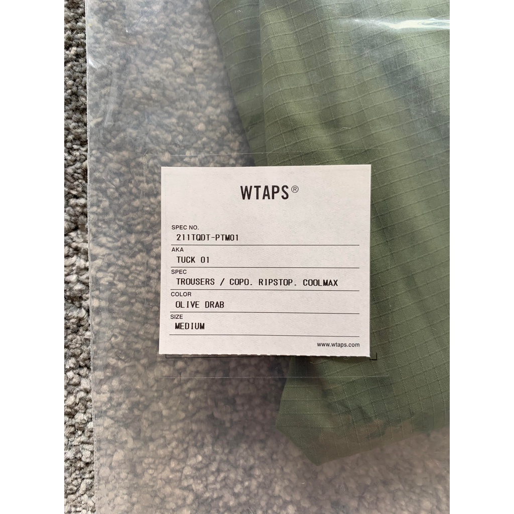 WTAPS 21SS TUCK 01 / TROUSERS / COPO. RIPSTOP. COOLMAX 長褲軍綠