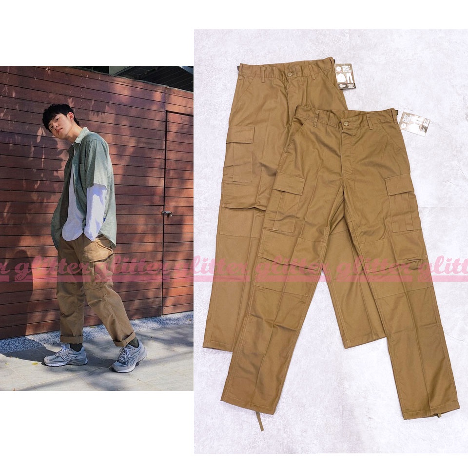 glitter。Rothco Tactical BDU Cargo 深卡其色 素色 口袋 工作 寬版 長褲 褲管 綁帶 | 蝦皮購物