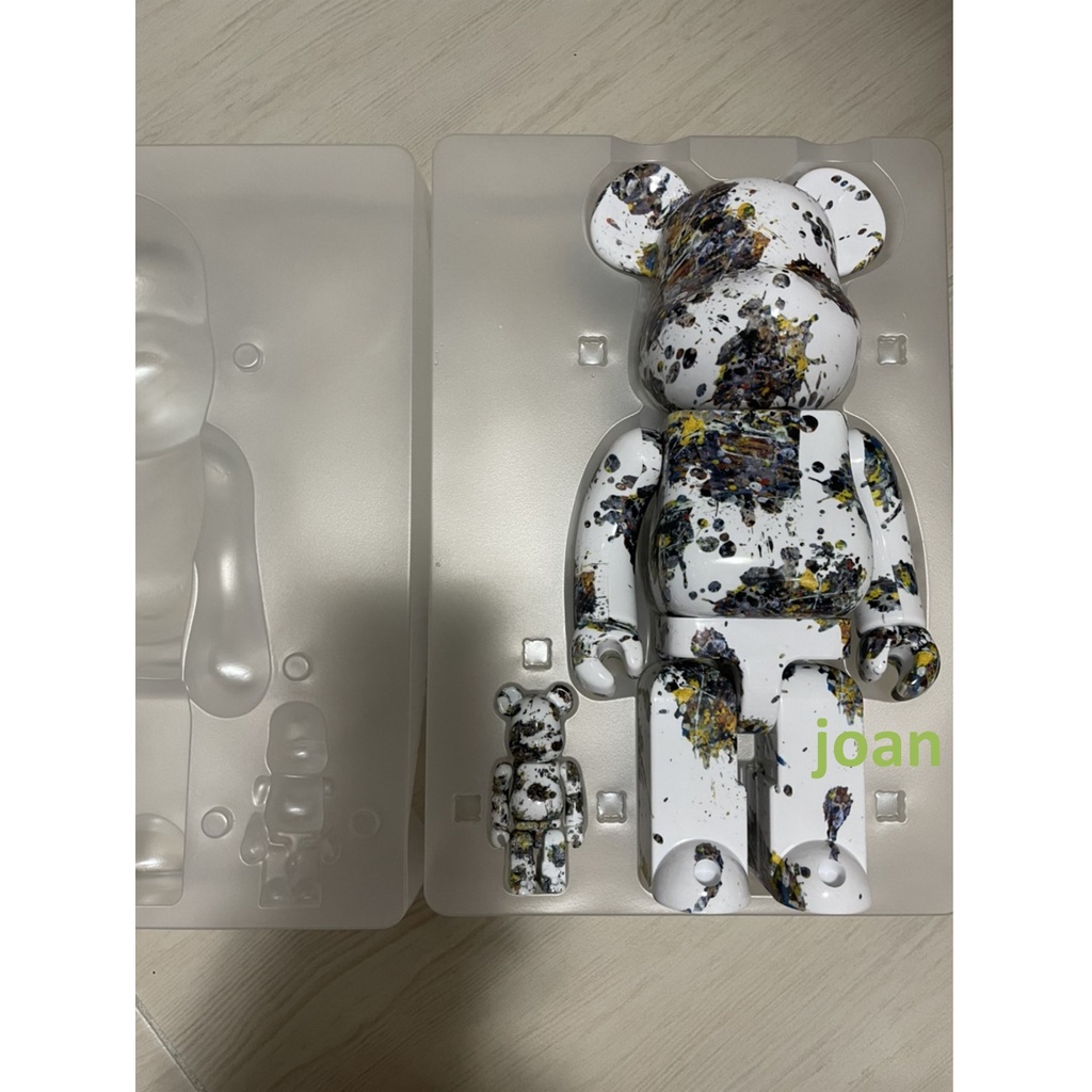 現貨全新正版Be@rbrick 庫柏力克熊Jackson pollock 400+100% 潑墨三代