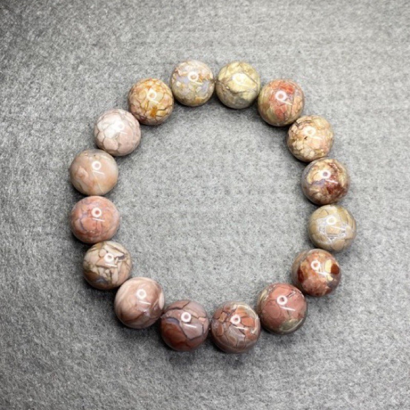 頂級阿拉善瑪瑙手珠爆紋阿拉善12.3mm 莫蘭迪色阿拉善瑪瑙戈壁瑪瑙彩玉